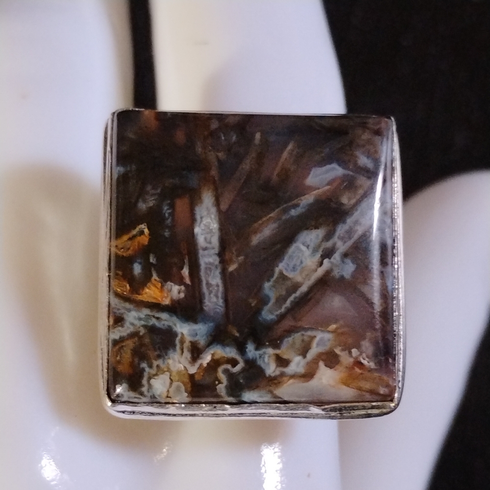 Artisan Stick Agate Ring Men Women